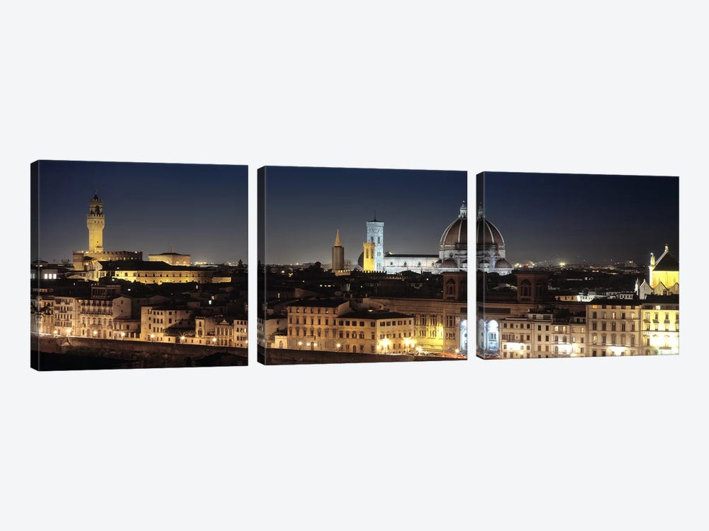 Old Town At Night, Florence, Tuscany, Italy by Panoramic Images 3-piece Art Print