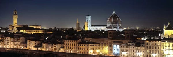 Florence: Old Town At Night, Florence, Tuscany, Italy by Panoramic Images