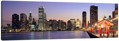 View of The Navy Pier & SkylineChicago, Illinois, USA Canvas Art Print - Chicago Skylines