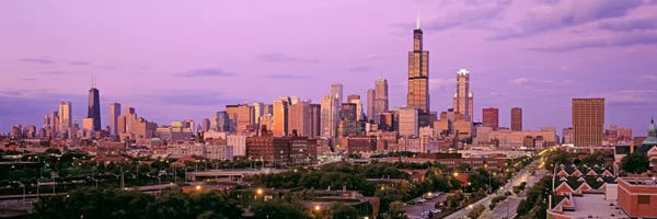 Chicago Skylines: View of A Cityscape At TwilightChicago, Illinois, USA by Panoramic Images