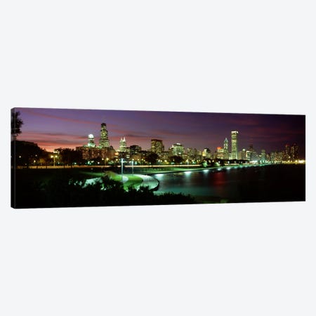Night skyline Chicago IL USA #2 Canvas Print #PIM504} by Panoramic Images Canvas Art
