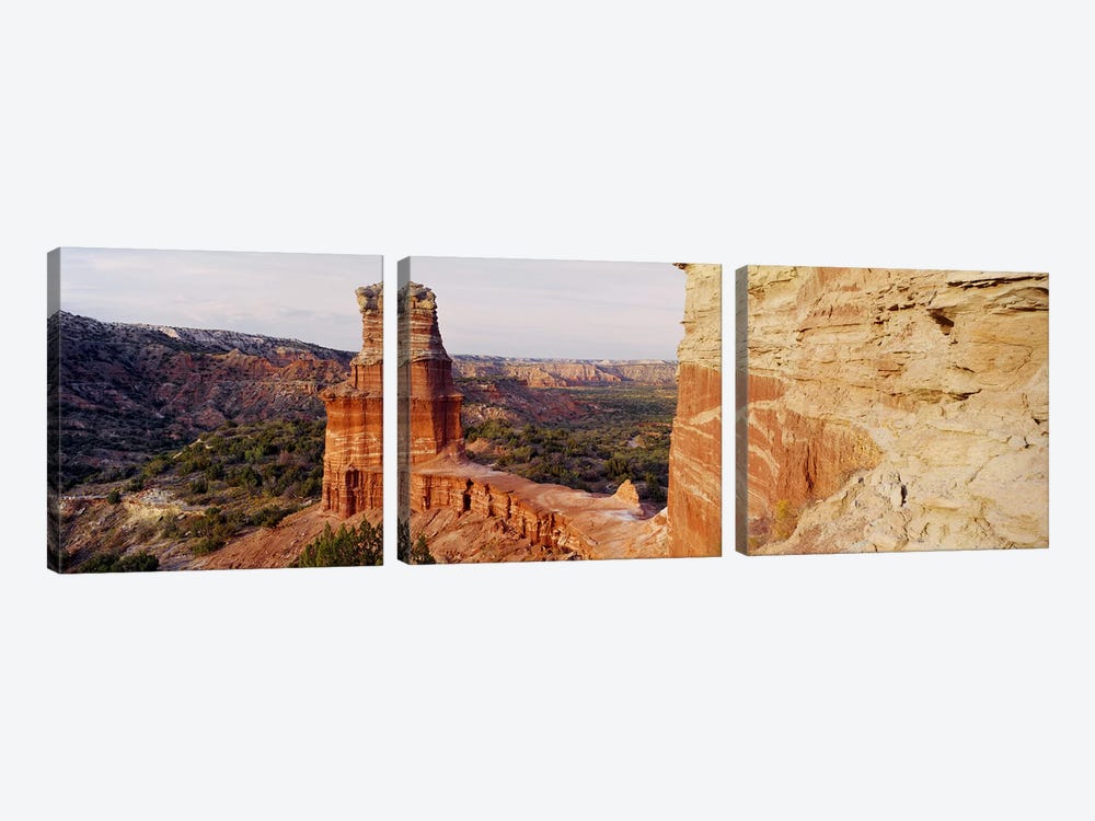 Lighthouse Rock, Palo Duro Canyon State Park, Texas, USA by Panoramic Images 3-piece Canvas Print