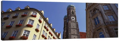 Low Angle View Of A Cathedral, Frauenkirche, Munich, Germany Canvas Art Print - Christian Art