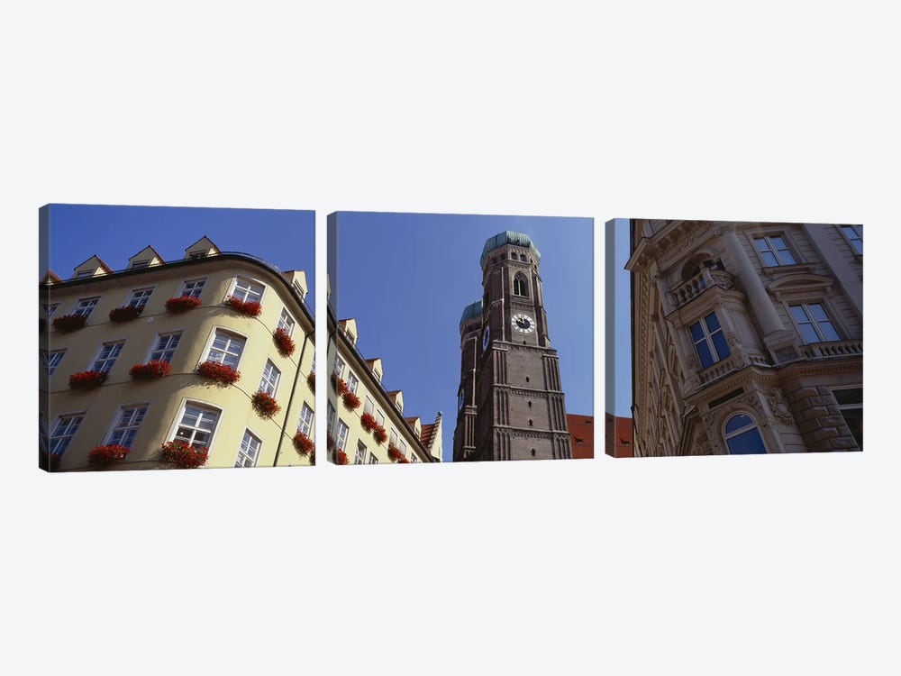Low Angle View Of A Cathedral, Frauenkirche, Munich, Germany by Panoramic Images 3-piece Canvas Print