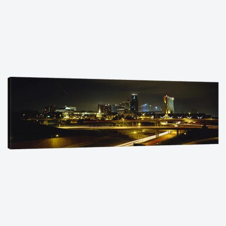 Buildings Lit Up At NightKansas City, Missouri, USA Canvas Print #PIM5076} by Panoramic Images Canvas Artwork