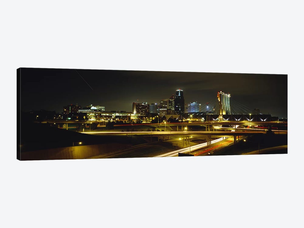 Buildings Lit Up At NightKansas City, Missouri, USA by Panoramic Images 1-piece Canvas Art Print