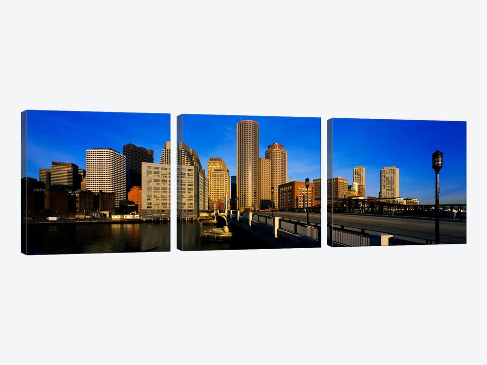 Skyscrapers in a city, Boston, Massachusetts, USA by Panoramic Images 3-piece Art Print