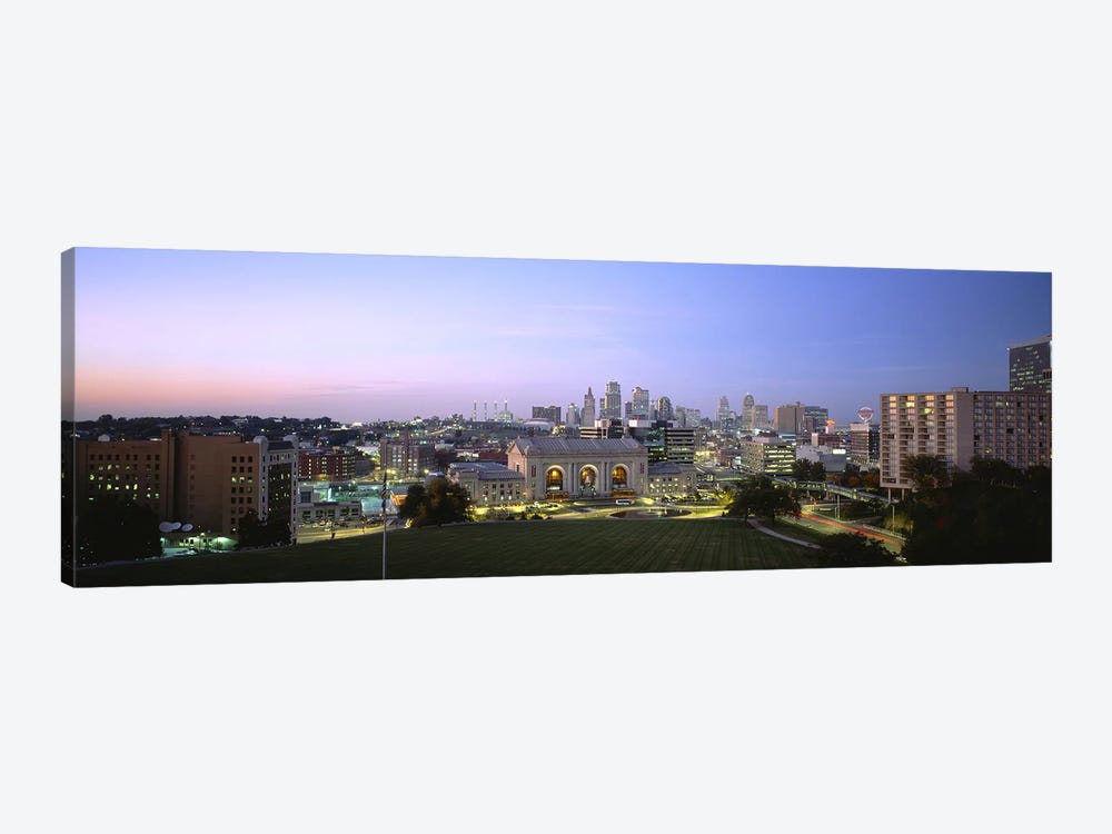 High Angle View of A City Lit Up At DuskKansas City, Missouri, USA by Panoramic Images 1-piece Art Print