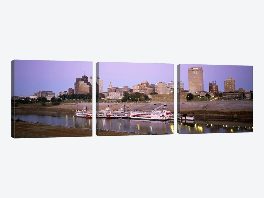 Buildings At The waterfront, Memphis, Tennessee, USA by Panoramic Images 3-piece Canvas Wall Art