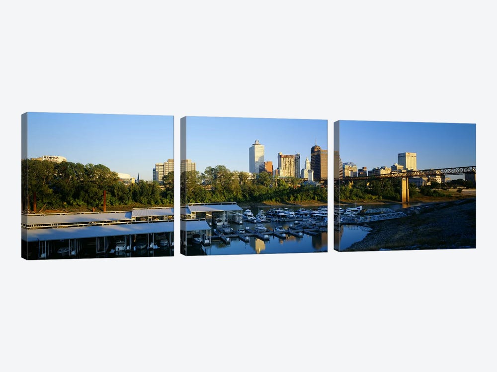City At DuskMemphis, Tennessee, USA by Panoramic Images 3-piece Canvas Print