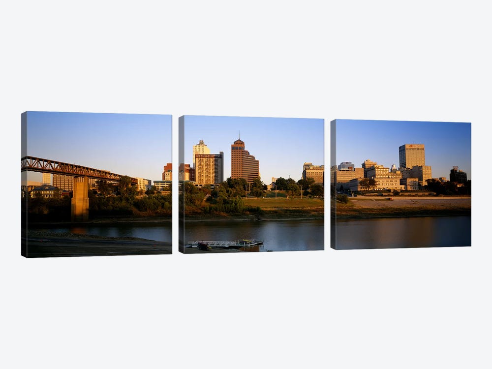 Buildings At The waterfront, Memphis, Tennessee, USA by Panoramic Images 3-piece Canvas Art