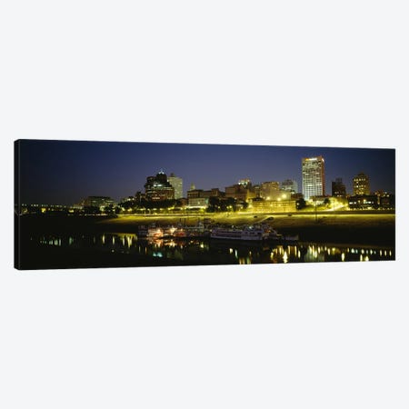 Buildings Lit Up At DuskMemphis, Tennessee, USA Canvas Print #PIM5089} by Panoramic Images Canvas Wall Art