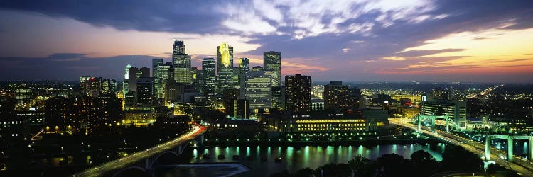 Buildings Lit Up At DuskMinneapolis, Minnesota, USA by Panoramic Images wall art