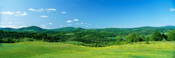 Vermont: Hilly Farmland, Peacham, Caledonia County, Vermont, USA by Panoramic Images