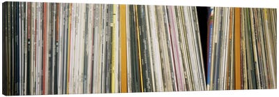 Vintage Vinyl Record Collection Canvas Art Print - Panoramic Photography