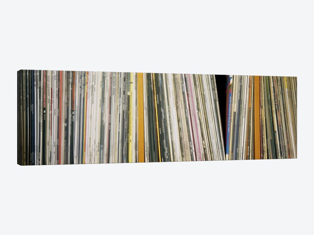 Vintage Vinyl Record Collection by Panoramic Images 1-piece Canvas Print