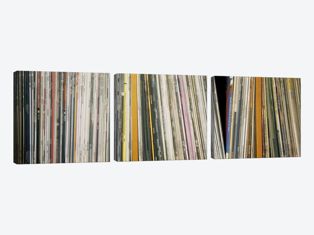 Vintage Vinyl Record Collection by Panoramic Images 3-piece Canvas Print