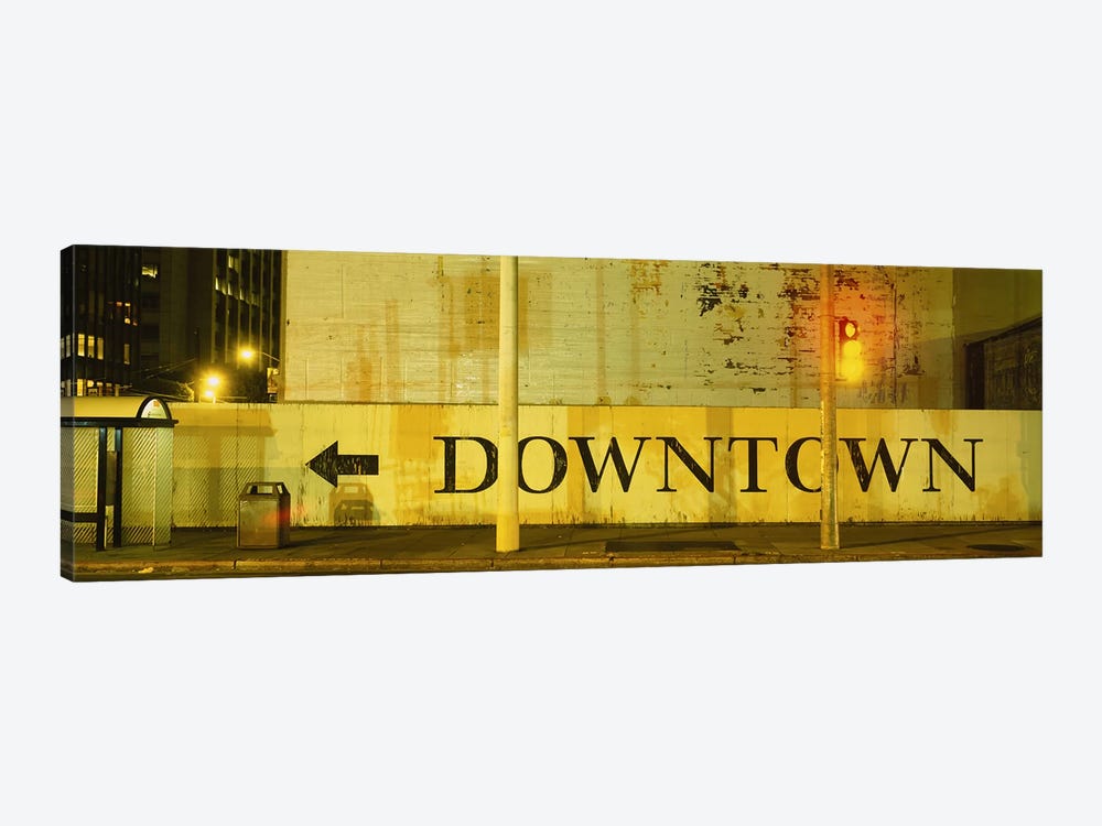 Downtown Sign Printed On A Wall, San Francisco, California, USA by Panoramic Images 1-piece Canvas Artwork