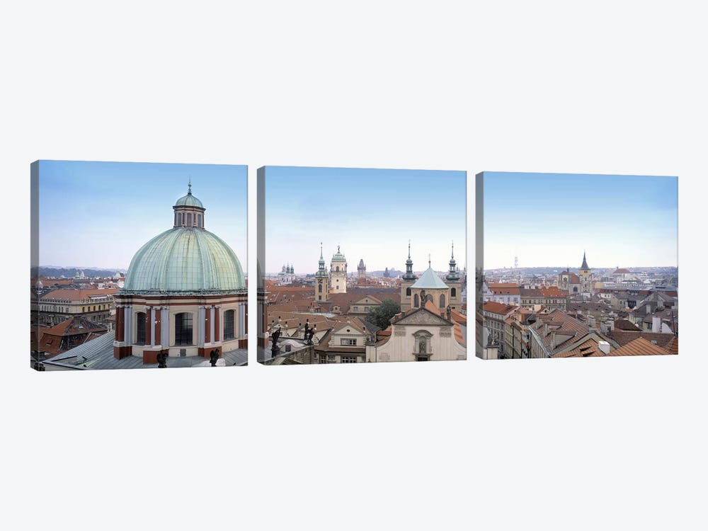 Church in a city, Prague, Czech Republic by Panoramic Images 3-piece Canvas Print