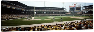 Spectators watching a baseball match in a stadium, U.S. Cellular Field, Chicago, Cook County, Illinois, USA Canvas Art Print