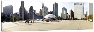 Buildings in a city, Millennium Park, Chicago, Illinois, USA Canvas Art Print - Cloud Gate (The Bean)