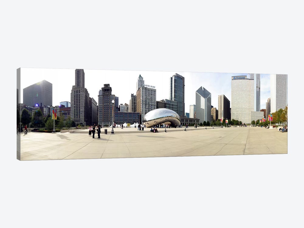 Buildings in a city, Millennium Park, Chicago, Illinois, USA by Panoramic Images 1-piece Canvas Print