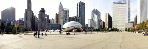 Illinois: Buildings in a city, Millennium Park, Chicago, Illinois, USA by Panoramic Images