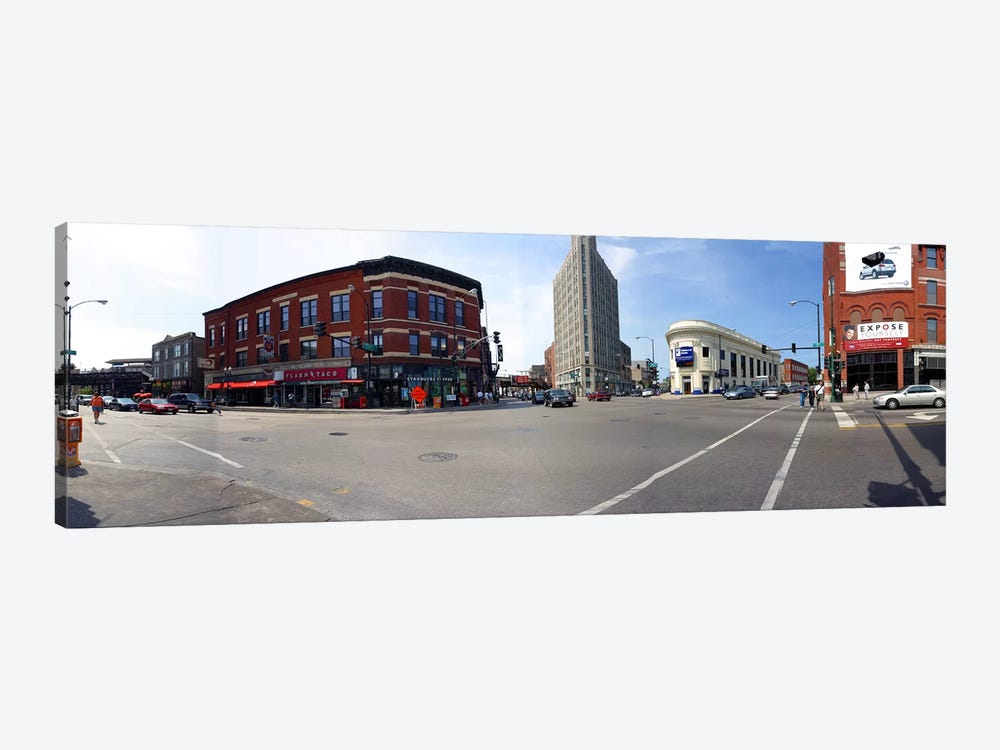 Buildings in a city, Wicker Park and Bucktown, Chicago, Illinois, USA by Panoramic Images 1-piece Canvas Wall Art
