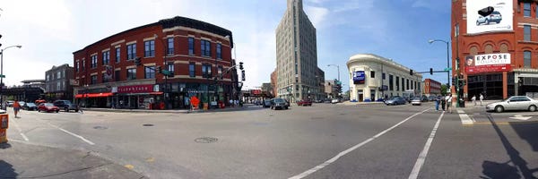 Illinois: Buildings in a city, Wicker Park and Bucktown, Chicago, Illinois, USA by Panoramic Images