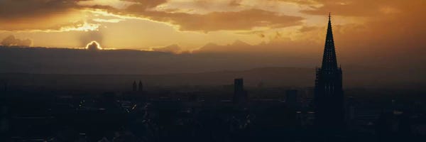 Baden-Wurttemberg: Majestic Sunset At Night, Altstadt, Freiburg, Germany by Panoramic Images