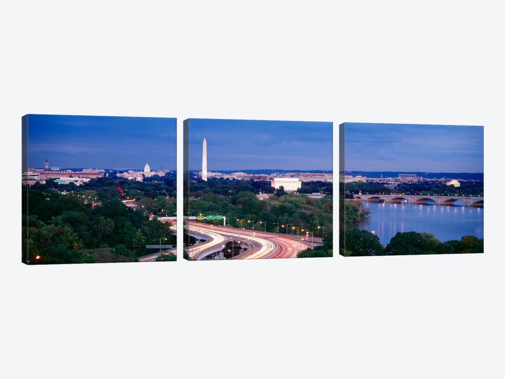 High angle view of a cityscape, Washington DC, USA by Panoramic Images 3-piece Canvas Art Print