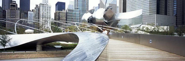 Footbridge in a park, Millennium Park, Chicago, Illinois, USA