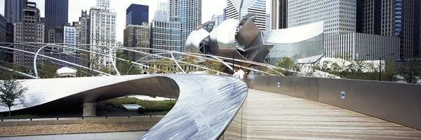 City Parks: Footbridge in a park, Millennium Park, Chicago, Illinois, USA by Panoramic Images
