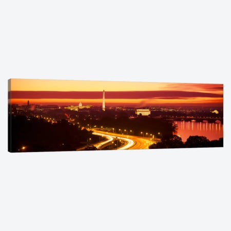 SunsetAerial, Washington DC, District of Columbia, USA Canvas Print #PIM513} by Panoramic Images Canvas Art