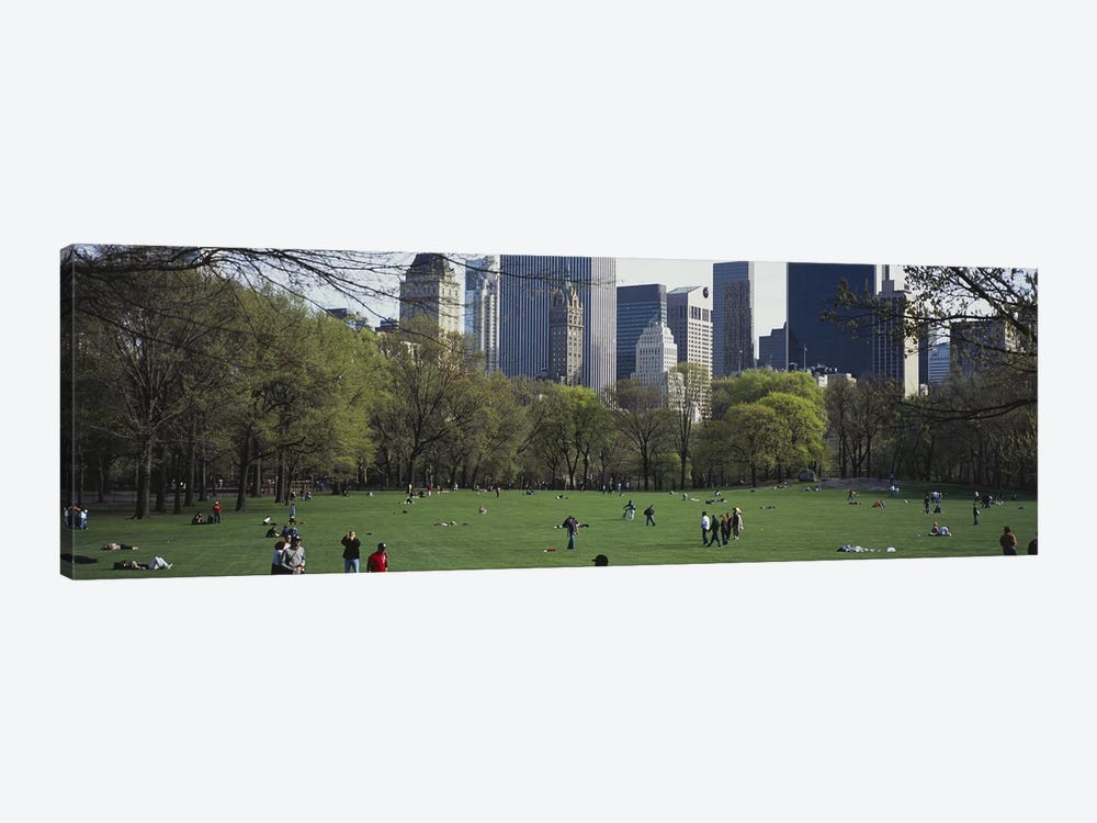 Group of people in a park, Central Park, Manhattan, New York City, New York State, USA by Panoramic Images 1-piece Canvas Artwork