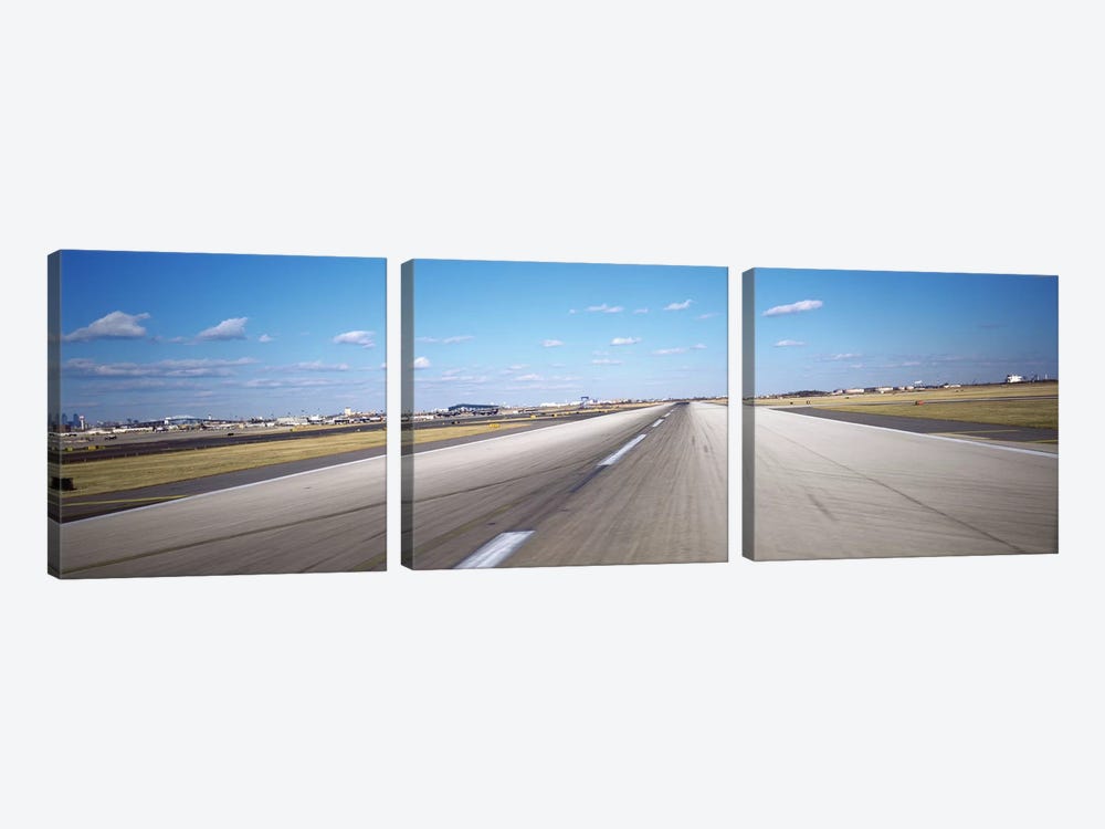 Runway at an airport, Philadelphia Airport, New York State, USA by Panoramic Images 3-piece Canvas Wall Art