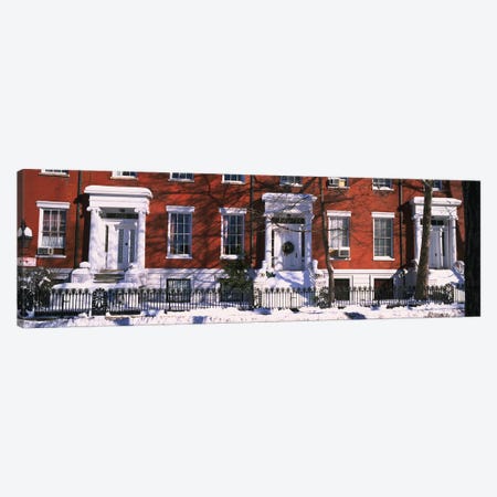 Facade of houses in the 1830Õs Federal style of architecture, Washington Square, New York City, New York State, USA Canvas Print #PIM5146} by Panoramic Images Canvas Artwork