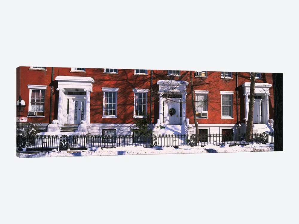 Facade of houses in the 1830Õs Federal style of architecture, Washington Square, New York City, New York State, USA by Panoramic Images 1-piece Art Print