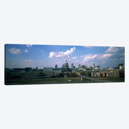 Buildings on the waterfront, St. Paul's Cathedral, London, England Canvas Print #PIM5149} by Panoramic Images Art Print