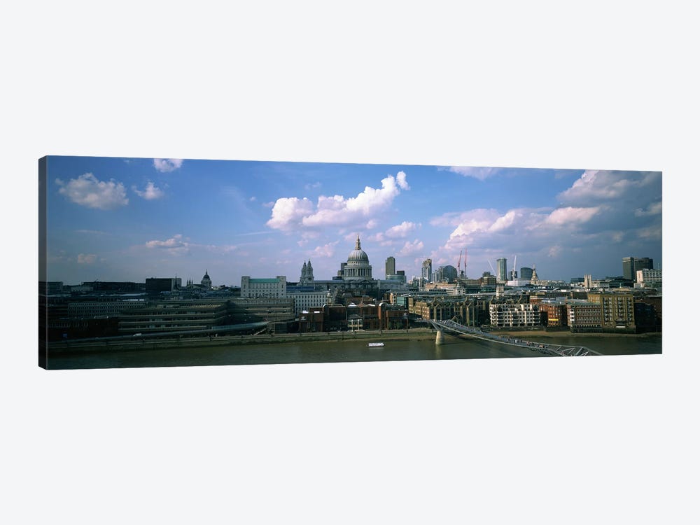 Buildings on the waterfront, St. Paul's Cathedral, London, England by Panoramic Images 1-piece Canvas Art