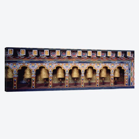 Prayer Wheels In A Temple, Chimi Lhakhang, Punakha, Bhutan Canvas Print #PIM5150} by Panoramic Images Canvas Wall Art