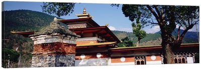 Temple In A City, Chimi Lhakhang, Punakha, Bhutan Canvas Art Print - Religion & Spirituality Art