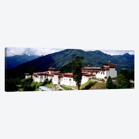 Castle On A Mountain, Trongsar Dzong, Trongsar, Bhutan Canvas Print #PIM5154} by Panoramic Images Art Print