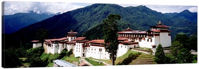 Castle On A Mountain, Trongsar Dzong, Trongsar, Bhutan Canvas Art Print - Castle & Palace Art