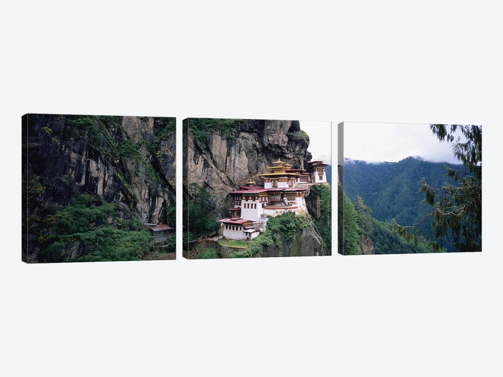 Taktsang Palphug Monastery (Tiger's Nest), Paro Valley, Kingdom Of Bhutan by Panoramic Images 3-piece Canvas Art Print