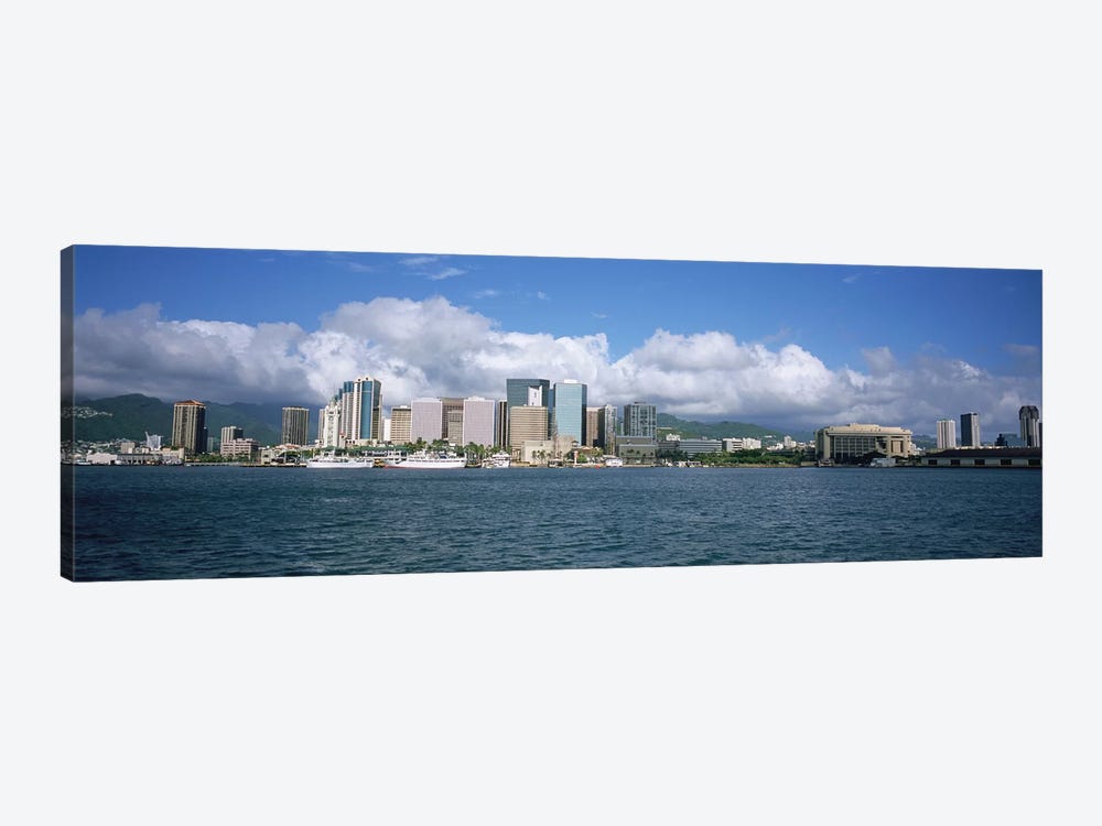 Buildings On The Waterfront, Downtown, Honolulu, Hawaii, USA by Panoramic Images 1-piece Canvas Print