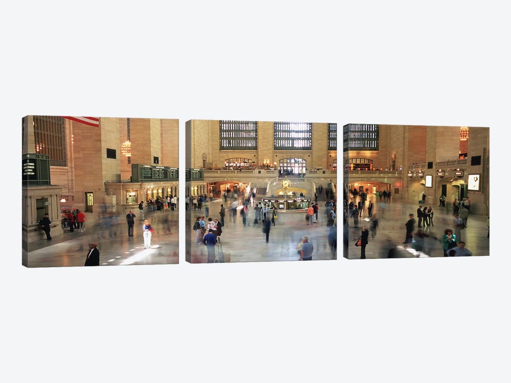 Main Concourse Passenger Action, Grand Central Terminal, New York City, New York, USA by Panoramic Images 3-piece Canvas Art