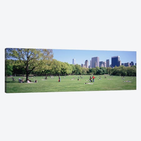 Group Of People In A Park, Sheep Meadow, Central Park, NYC, New York City, New York State, USA Canvas Print #PIM5159} by Panoramic Images Canvas Artwork