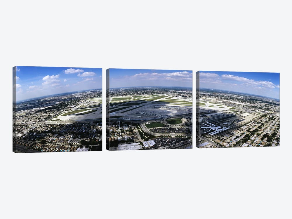 Aerial view of an airport, Midway Airport, Chicago, Illinois, USA by Panoramic Images 3-piece Canvas Art