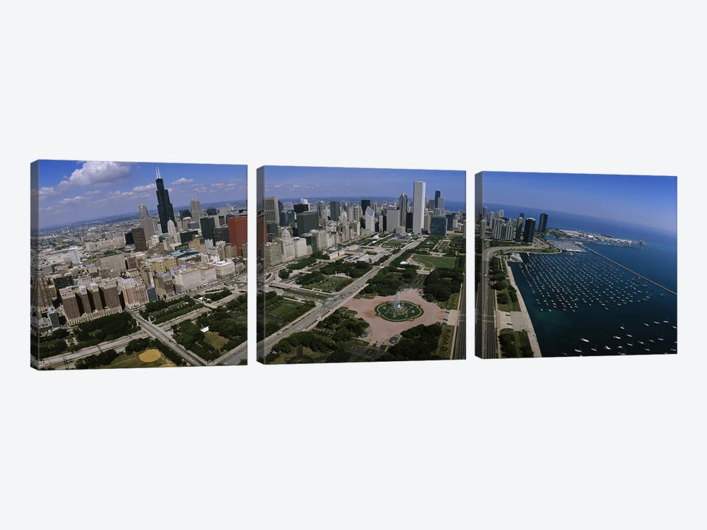 Skyscrapers in a city, Chicago, Illinois, USA by Panoramic Images 3-piece Canvas Wall Art